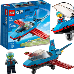 LEGO CITY SAMOLOT KASKADERSKI ODRZUTOWIEC KLOCKI 60323 FIGURKA PILOTA