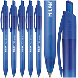 DŁUGOPIS ŻELOWY NIEBIESKI SZKOLNY BIUROWY MILAN P07 DRY GEL 0.7 mm - 5 szt.