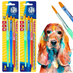 PĘDZLE NYLONOWE SZKOLNE UCHWYT SILIKONOWY 2/6/12 ZESTAW 3 SZT ASTRA - 2 op.