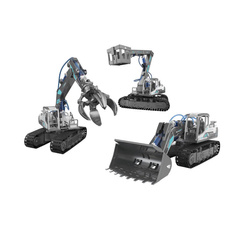 STEMX KOPARKA HYDRAULICZNA BULDOŻER DO SKŁADANIA 3w1 MAŁY NAUKOWIEC KLOCKI