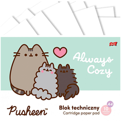 BLOK TECHNICZNY A4 BIAŁY 10K KOT PUSHEEN SZKOLNY NA PLASTYKĘ ST. MAJEWSKI