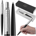 DŁUGOPIS PARKER JOTTER BOND STREET CT CZARNO-SREBRNY KORPUS NIEBIESKI WKŁAD