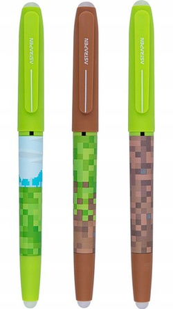 ASTRA OOPS! DŁUGOPIS WYMAZYWALNY ŚCIERALNY NIEBIESKI MINECRAF PIXEL - 3szt.