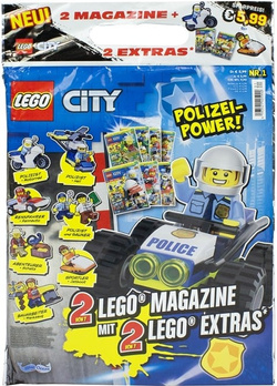 LEGO CITY POLIZEI POWER NR.1 GAZETKI 2 MAGAZYNY + 2 DODATKI POLICJA