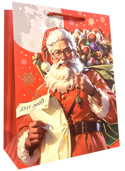 TORBA PREZENTOWA TOREBKA ŚWIĄTECZNA MIKOŁAJKI ŚWIĘTA ZŁOCONA 26x32x10 cm