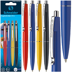 DŁUGOPIS AUTOMATYCZNY SCHNEIDER 4 SZTUKI TUSZ NIEBIESKI OLEJOWY WODOODPORNY