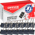 KLIPY BIUROWE DO AKT DOKUMENTÓW OFFICE PRODUCTS KLIPSY 32mm CZARNE 12 SZTUK