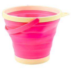 WIADRO SKŁADANE WIADERKO SILIKONOWE UNIWERSALNE DO PIASKU NA WODĘ RÓŻOWE