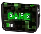 PIÓRNIK SZKOLNY DWUKLAPKOWY ST.RIGHT MAJEWSKI DLA GRACZA PIXEL GREEN GAME