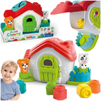 FARMA SENSORYCZNA DOMEK ZE ZWIERZĄTKAMI DOMEK SORTER Z KLOCKAMI CLEMENTONI