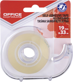 TAŚMA SAMOPRZYLEPNA Z DYSPENSEREM OFFICE PRODUCTS 19mm x 33m PRZEZROCZYSTA