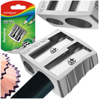 TEMPERÓWKA METALOWA PODWÓJNA ALUMINIOWA STRUGACZKA MANUALNA SREBRNA KEYROAD