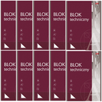 BLOK TECHNICZNY BIAŁY A4 10 kartek 190g/m2 SZKOLNY UNIPAP MAJEWSKI - 10 szt