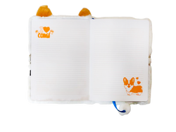PAMIĘTNIK Z KŁÓDKĄ 3D WŁOCHACZ PLUSZOWY NOTES A5 96 KARTEK PIESEK CORGI
