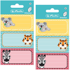 NAKLEJKI NA ZESZYT NALEPKI SZKOLNE ZWIERZĘTA 9 sztuk HERLITZ - 2 op.