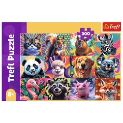 PUZZLE 300 ELEMENTÓW ZABAWNE PORTRETY ZWIERZĄT UKŁADANKA 23030 TREFL