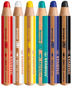 KREDKI 6 KOLORÓW WOODY 3W1 Z TEMPERÓWKĄ STABILO