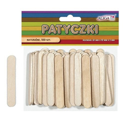 KRÓTKIE DREWNIANE PATYCZKI NATURALNE 6.5CM  100SZT