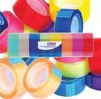 TAŚMA KLEJĄCA SAMOPRZYLEPNA BIUROWA KOLOROWA MOCNA 8 SZT. 18 mm x 18m DONAU