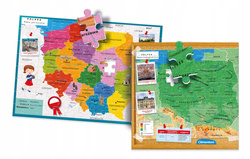 GRA EDUKACYJNA PUZZLE ODKRYWAMY POLSKĘ GEOGRAFICZNA UKŁADANKA CLEMENTONI