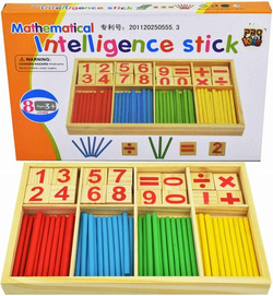 DREWNIANE LICZYDŁO CYFERKI PATYCZKI DO LICZENIA