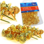 PINEZKI TAPICERSKIE ZŁOTE OZDOBNE W PUDEŁKU PINEZKA GOLD TETIS 50 szt.