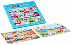 PUZZLE DŹWIĘKI WOKÓŁ NAS GRA EDUKACYJNA POJAZDY DŻWIĘKI I MELODIE DUMEL