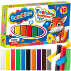 PLASTELINA KWADRATOWA SZKOLNA BAMBINO 10 KOLORÓW INTENSYWNE ŻYWE PLASTYKA