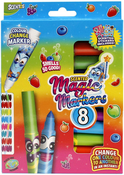 MAZAKI PISAKI FLAMASTRY PACHNĄCE MAGICZNE 8 INTENSYWNYCH KOLORÓW SCENTOS