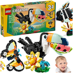 LEGO CREATOR 3w1 DZIKIE ZWIERZĘTA TROPIKALNY TUKAN MOTYL RYBA 225 EL. 31173
