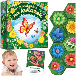 GRA PLANSZOWA RODZINNA Z KWIATKA NA KWIATEK NATURA DREWNIANE PIONKI KARTY