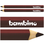 KREDKA BAMBINO TRÓJKĄTNA W DREWNIANEJ OPRAWIE GRUBA JUMBO BRĄZOWA - 2 szt.