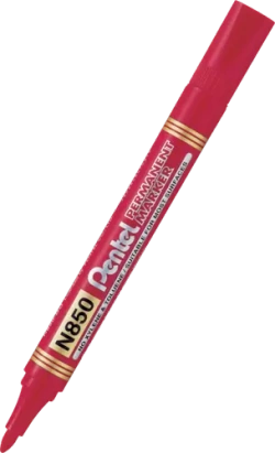 MARKER PERMANENTNY OKRĄGŁY PENTEL N850 - CZERWONY