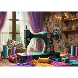 PUZZLE 1000 MASZYNA DO SZYCIA MOJA PRACOWNIA KRAWIECKA TREFL 10952