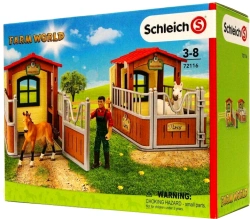 SCHLEICH FARM WORLD WIZYTA W OTWARTEJ STAJNI KONIE BOKSY FIGURKI 72116