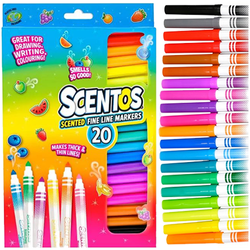FLAMASTRY MAZAKI PISAKI PACHNĄCE 20 INTENSYWNYCH KOLORÓW SZKOLNE SCENTOS