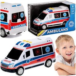 AMBULANS KARETKA POGOTOWIE RATUNKOWE SYRENY ŚWIATŁA SAMOCHÓD Z DŹWIĘKIEM