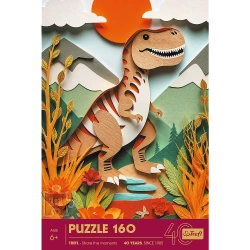 PUZZLE 160 ELEMENTÓW DINOZAUR Z EFEKTEM 3D 40-LECIE UKŁADANKA TREFL 40048