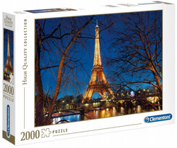 PUZZLE PARYŻ WIEŻA EIFFLA NOCĄ WIDOK UKŁADANKA 2000 ELEMENTÓW CLEMENTONI