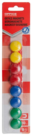 MAGNESY DO TABLIC LODÓWKI OFFICE PRODUCTS MOCNE OKRĄGŁE 20mm 16 szt. - 2op.