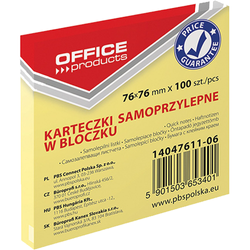 KARTECZKI SAMOPRZYLEPNE BLOCZEK OFFICE PRODUCTS 100 kartek 76x76mm 50 SZTUK