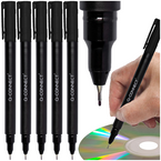 MARKER DO PŁYT CD/DVD FOLIOPIS 0.4mm Q-CONNECT CIENKOPIS CZARNY - 5 szt.