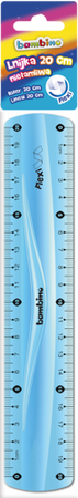 LINIJKA ELASTYCZNA FLEXI 20 cm BAMBINO ST. MAJEWSKI NIEŁAMLIWA - 3 szt.