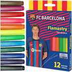 FLAMASTRY FC BARCELONA MAZAKI PISAKI OKRĄGŁE 12 KOLORÓW SZKOLNE ASTRA