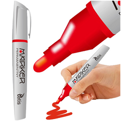 MARKER PERMAMENTNY WODOODPORNY 3mm CZERWONY KOŃCÓWKA STOŻKOWA TETIS