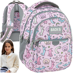 PLECAK SZKOLNY MŁODZIEŻOWY DERFORM BACKUP P06 PASTELOWE PIESKI JAMNIKI