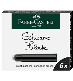 NABOJE WKŁADY DO PIÓR CZARNE 6 SZTUK FABER-CASTELL