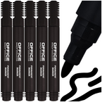 MARKER PERMANENTNY OFFICE PRODUCTS CZARNY PISAK OKRĄGŁY WODOODPORNY - 5 szt