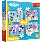 PUZZLE 4w1 MYSZKA MIKI ZABAWNE ZDARZENIA DISNEY UKŁADANKA 34669 TREFL