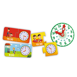 GRA EDUKACYJNA ZEGAR MAŁY ODKRYWCA TREFL PUZZLE UKŁADANKI